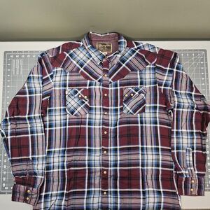 Wrangler Retro Shirt Mens XXLT Tall Plaid Snap Western Cowboy Rodeo Classic Work